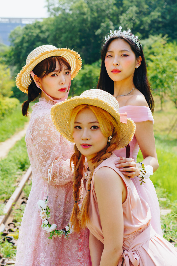 Three Stylish Female Friends Outdoors